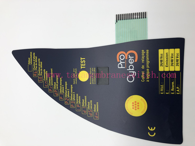 Membrane switch with 7-segment