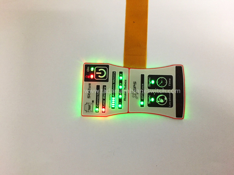 Membrane switch with LED insert