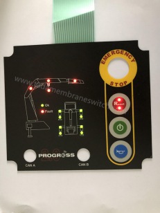 Membrane switch with LED insert