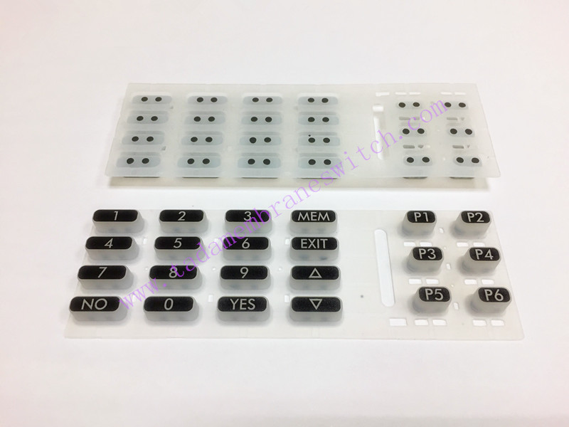 Membrane switch with silicone rubber